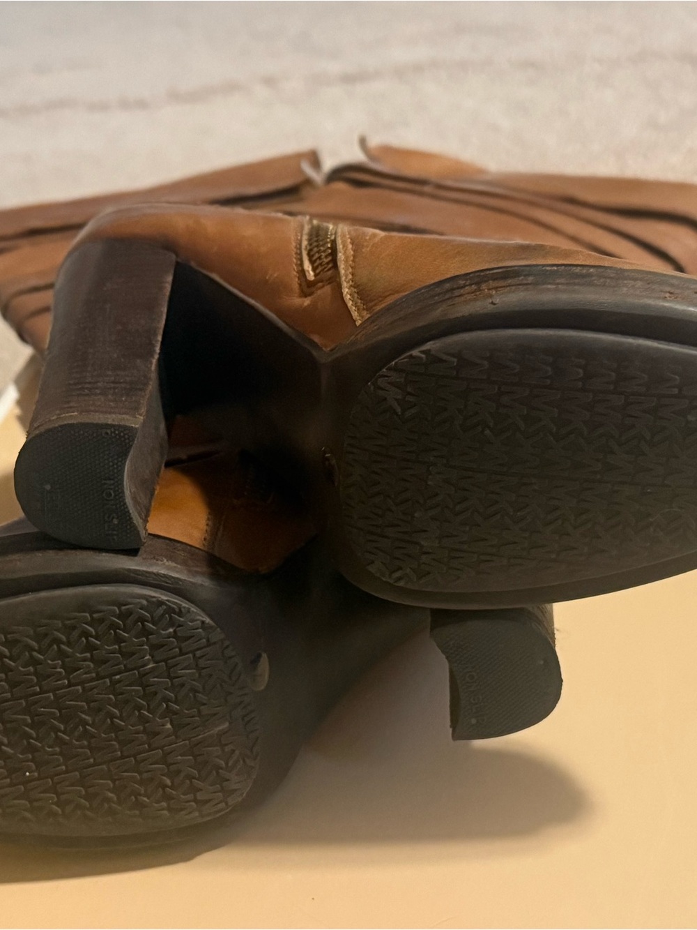 Michael Kors Cognac Wrap-Strap High Heel Boots - Picture 6 of 7